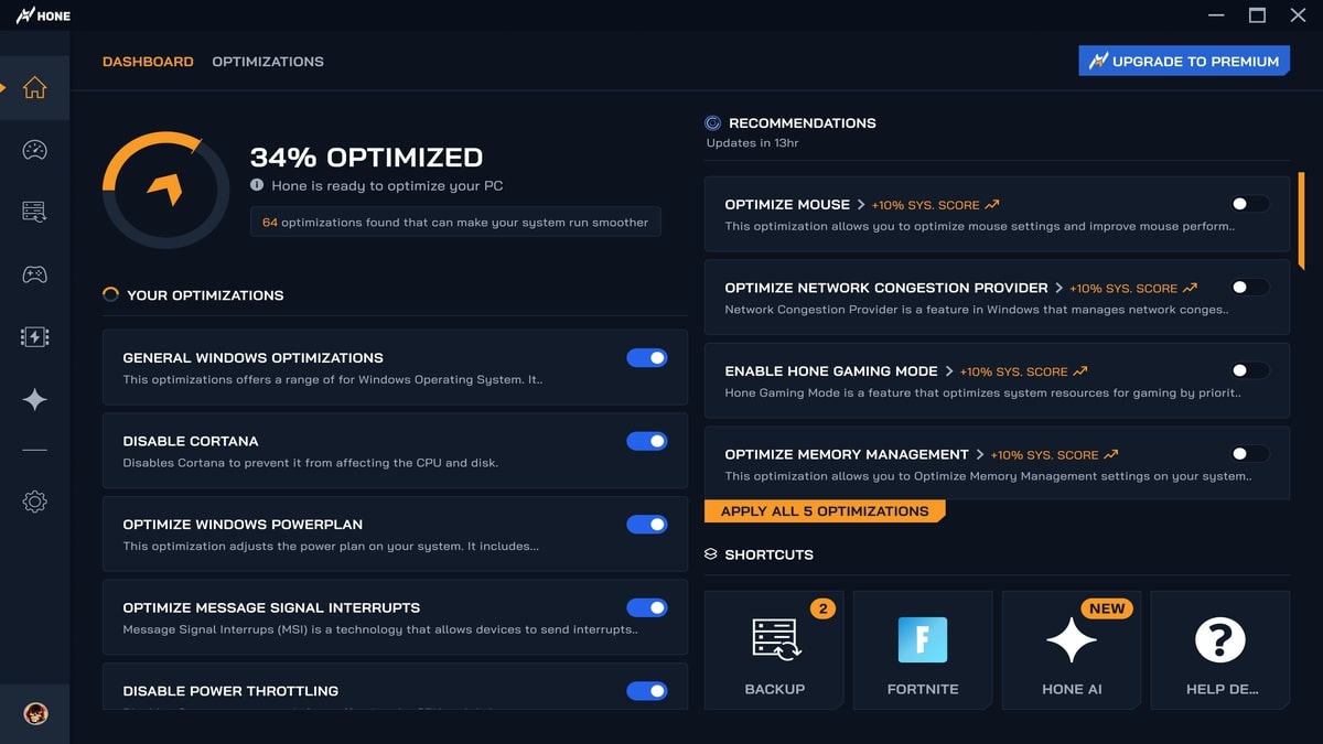 Hone screenshot image